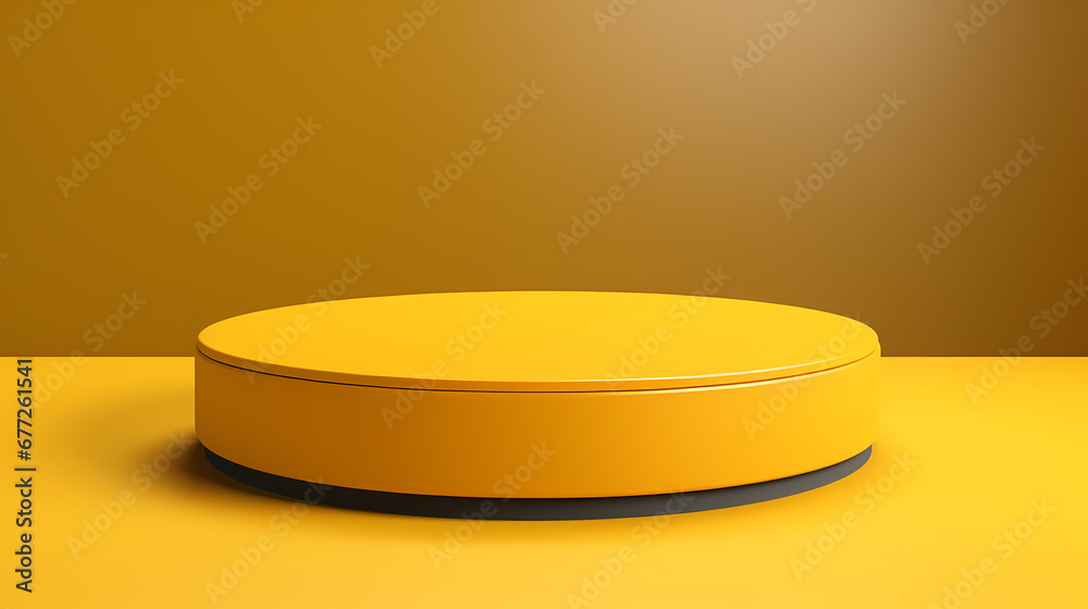 Yellow cylindrical product booth scene, e-commerce, podium, stage, product demonstration background, PPT background, 3D rendering Yellow cylindrical product booth scene, e-commerce, podium, stage, product demonstration background, PPT background, 3D rendering