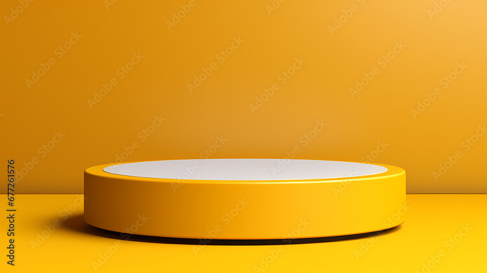 Yellow cylindrical product booth scene, e-commerce, podium, stage, product demonstration background, PPT background, 3D rendering Yellow cylindrical product booth scene, e-commerce, podium, stage, product demonstration background, PPT background, 3D rendering