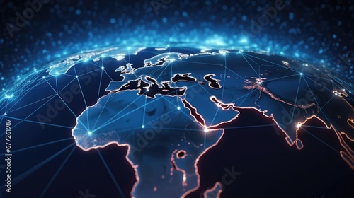 worldwide network connection digital art illustration 