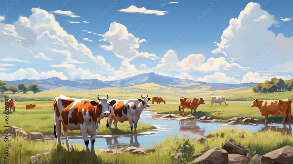 cows in a meadow cows in a meadow