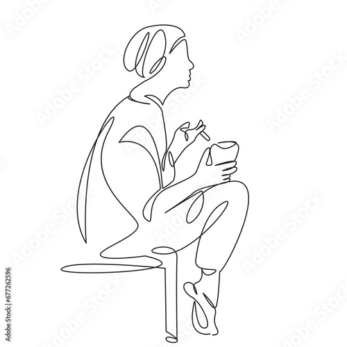 girl drinks wine and smokes