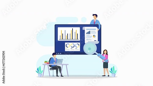 4k animation clip Financial audit. Managment calculation, financial accounting or audit tax service.