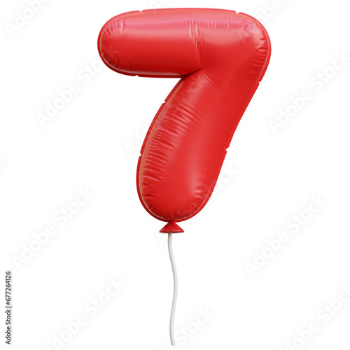 Balloon Number Seven 3D Icon Illustrations photo