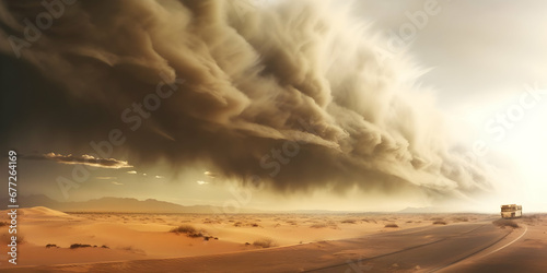 Sandstorm in the desert