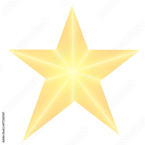 golden star isolated on white