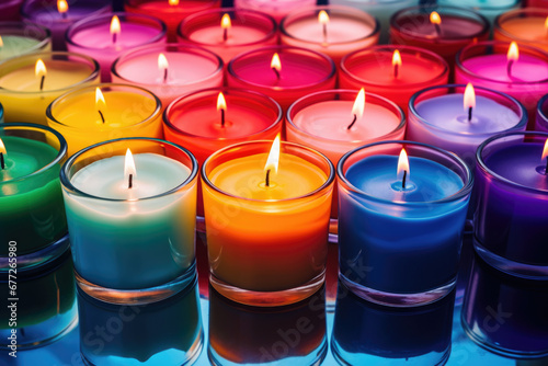 multicolored colors candle made of natural wax. beeswax. craft candles.