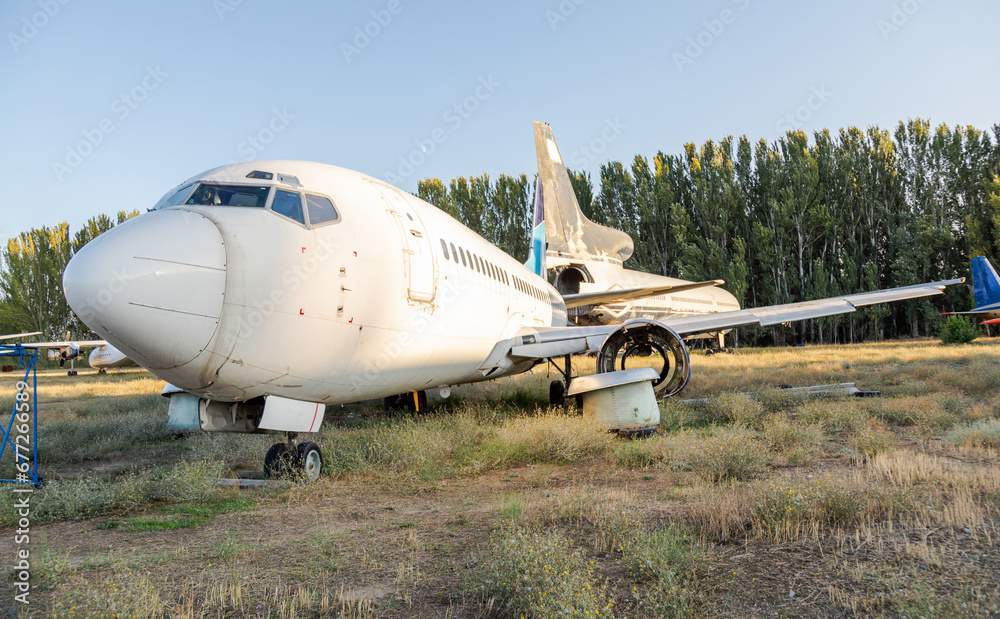 Disassembled planes in the aircraft graveyard Disassembled planes in the aircraft graveyard