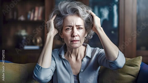 Person in Burnout Migraine Headache Deep Sadness Mental Pain Wallpaper Magazine Poster Background Digital Art © Korea Saii