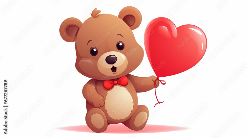 Valentines day background, abstract panorama background of a sweet teddy bear with red heart. Design for valentine card, invitation card. Copy space available. Beautiful design for valentine. Valentines day background, abstract panorama background of a sweet teddy bear with red heart. Design for valentine card, invitation card. Copy space available. Beautiful design for valentine.