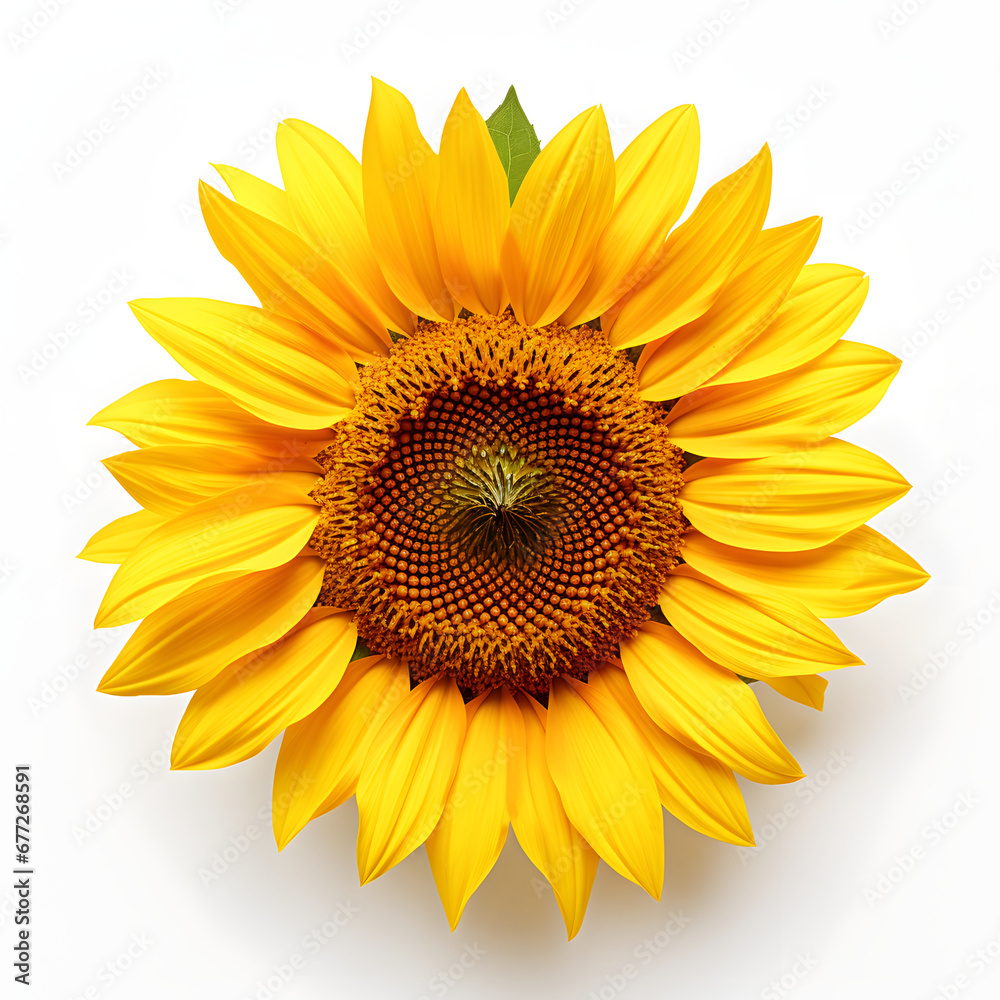 Fototapeta premium sunflower isolated on a white background. one flower with yellow petals.