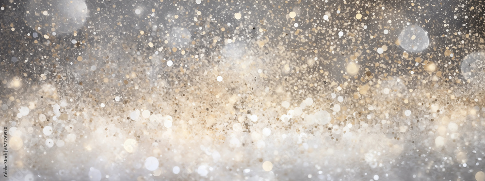glitter particles with gold and white as a background glitter particles with gold and white as a background