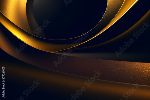 Dark gold color gradient background design. Abstract geometric background with liquid shapes. Vector illustration.