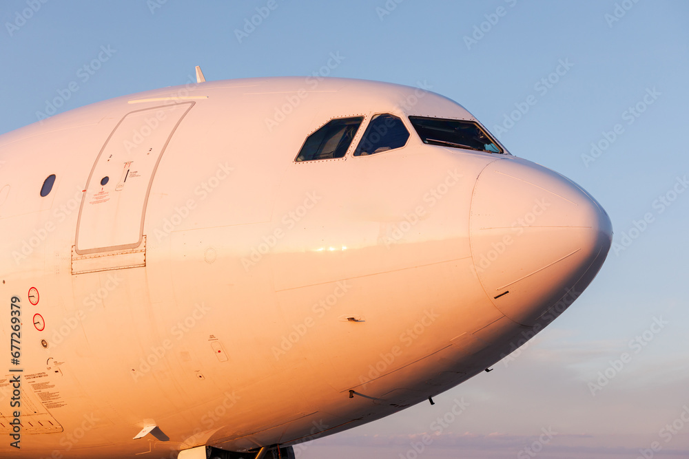 The nose cone of an airplane The nose cone of an airplane