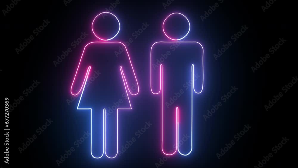 Hyperrealistic animated Neon Male and Female in trendy stylish colors. Futuristic technology - 4k Hyperrealistic animated Neon Male and Female in trendy stylish colors. Futuristic technology - 4k