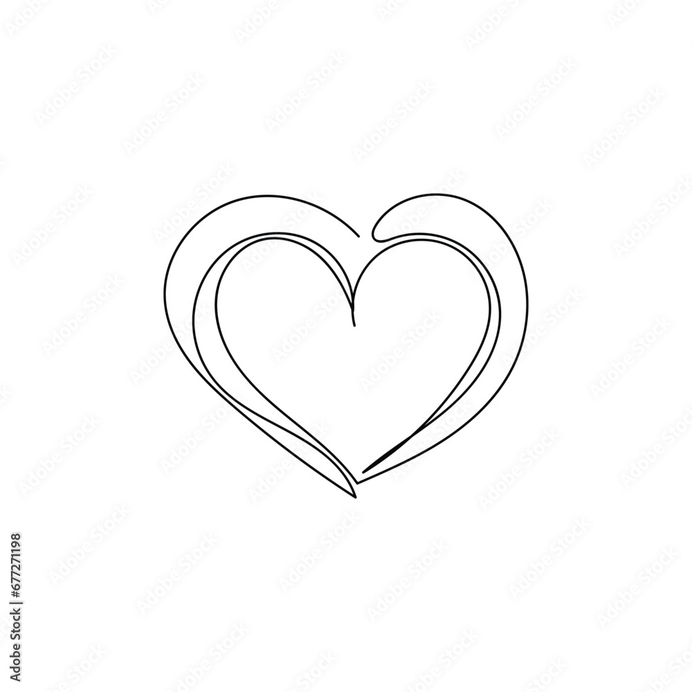 heart with a heart one line art design