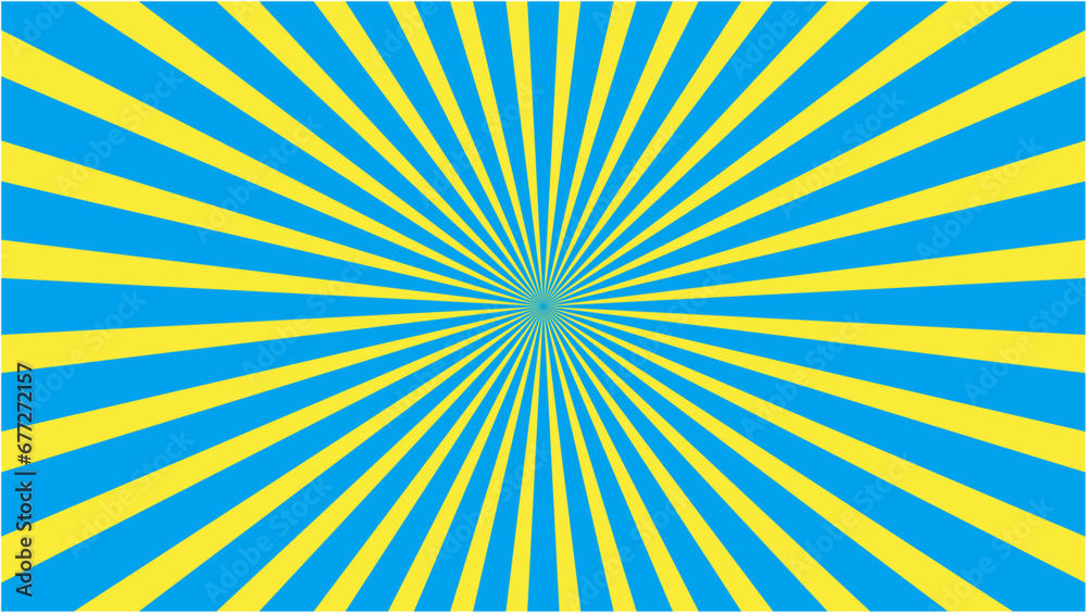Obraz premium Popular yellow ray starburst vector background recolorable. For television, video, phone. 