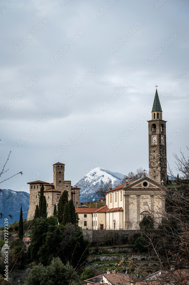 Cathedral of Gemona del Friuli and Castle of Artegna. Ancient medieval buildings that have survived to the present day.