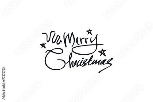 Merry Christmas. Vector silhouette of design letering.
