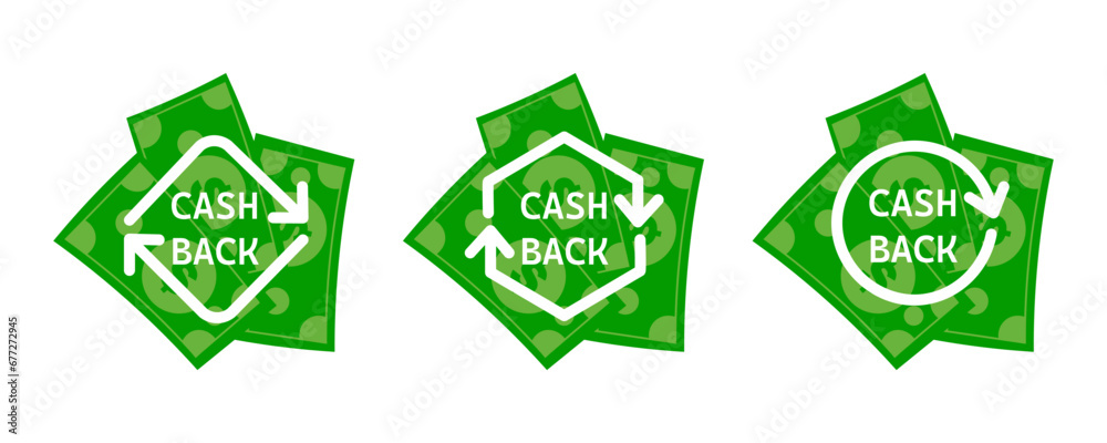 Cash back vector green icon. In a striped style. For business, marketing and advertising. Eps 10 vector icons Cash back vector green icon. In a striped style. For business, marketing and advertising. Eps 10 vector icons
