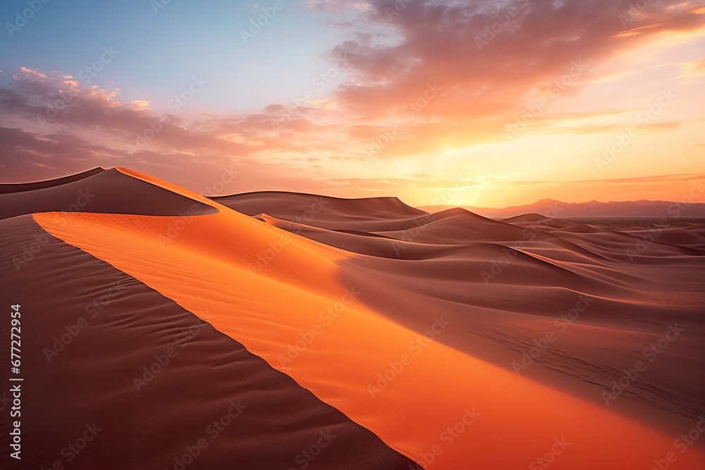 Captivating desert landscape during golden hour