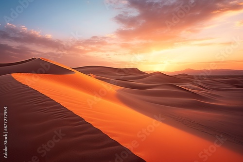 Captivating desert landscape during golden hour