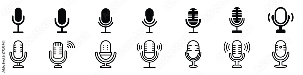 Microphone icon, Microphone vector icon, Web design icon. Voice vector icon, Record. Different microphone collection, microphone simple icon set Microphone icon, Microphone vector icon, Web design icon. Voice vector icon, Record. Different microphone collection, microphone simple icon set