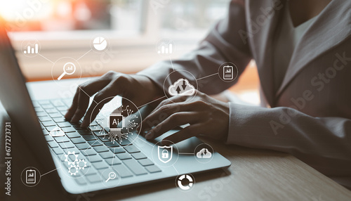 internet of things. new technology bigdata and business process strategy, customer service management, cloud computing, smart industry. Ai technology. Digital transformation change management.