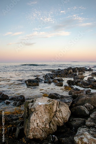 Rocky Atlantic Ocean In Maine