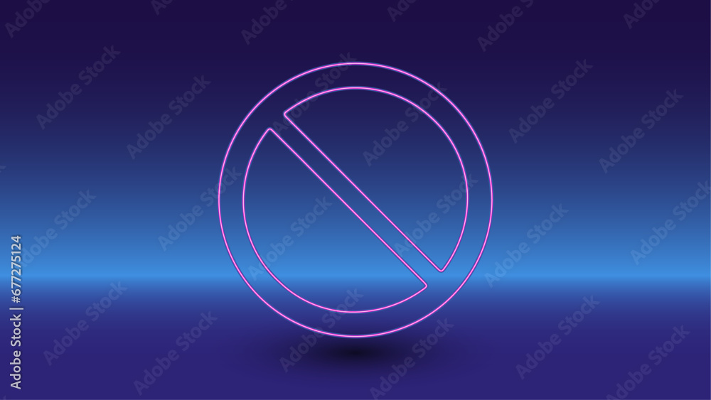 Neon no parking symbol on a gradient blue background. The isolated symbol is located in the bottom center. Gradient blue with light blue skyline Neon no parking symbol on a gradient blue background. The isolated symbol is located in the bottom center. Gradient blue with light blue skyline