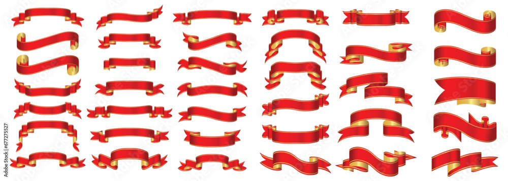Ribbon banner set. Red ribbons Background. Vector illustration.
Ribbon banner set. Red ribbons Background. Vector illustration.