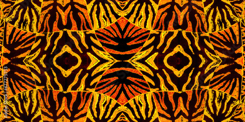 Bronze African Animal. Zebra Fur Seamless. Zebra Print. Orange Tropical Jungle Design. Fire Zebra Print Seamless Pattern. Red Zebra Print Background.