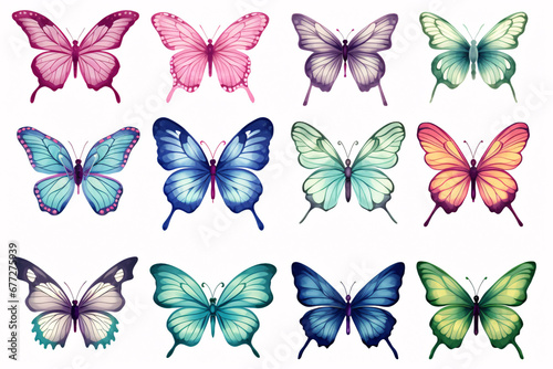 A compilation of vibrant butterflies to be used for postcards  invitations  and creative projects.