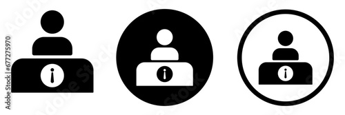 Trendy information desk vector icons set