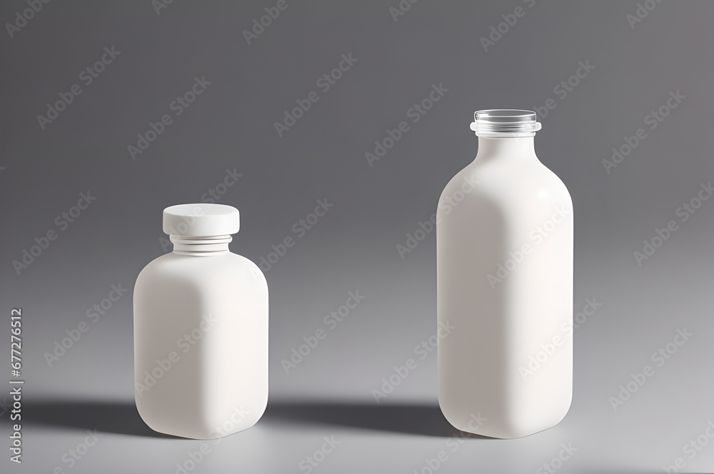 set of jars for cosmetics, on isolated background, Generative AI set of jars for cosmetics, on isolated background, Generative AI