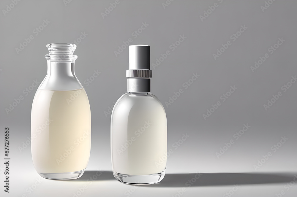 set of jars for cosmetics, on isolated background, Generative AI set of jars for cosmetics, on isolated background, Generative AI