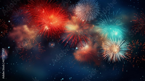 copy space, stockphoto, Firework Celebration Party New Year Background. Design for New year card, invitation card. Copy space available. Beautiful design for New year. © Dirk
