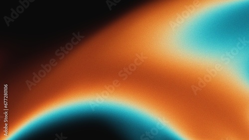 Orange Teal, Flow Blured Gradient With Noise Grain Effects, Isolated with Black Background, Good for Website Background