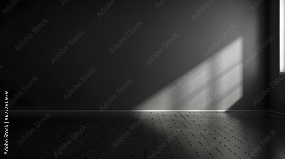 Black wall and smooth floor with beautiful window shadow and sun glare. Universal background for product presentation. Black wall and smooth floor with beautiful window shadow and sun glare. Universal background for product presentation.