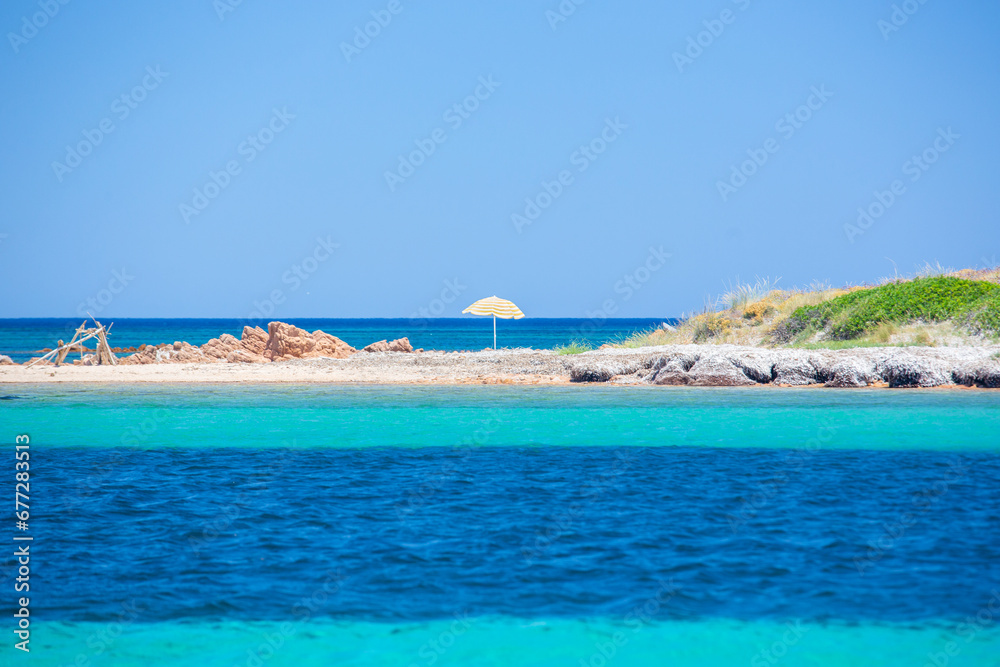 Solitary beach in Tavolara island, Olbia area, Sardinia, Italy, Europe