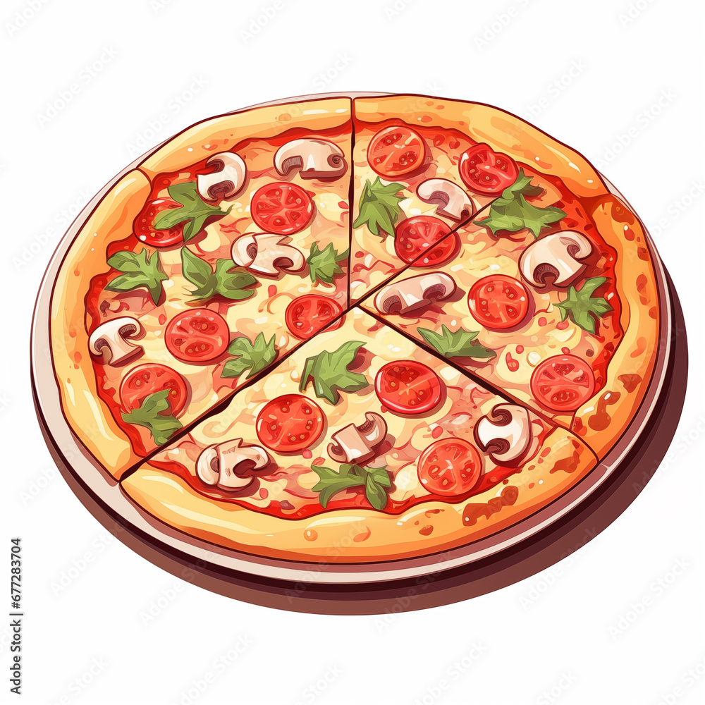 pizza isolated on white background