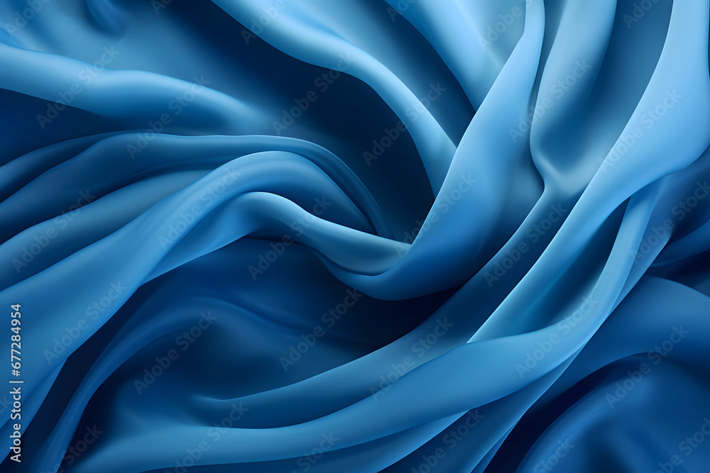 blue abstract background, the fabric lies in soft waves. chiffon, translucent material. view from above. folds of fabric. blue abstract background, the fabric lies in soft waves. chiffon, translucent material. view from above. folds of fabric.