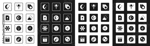 Set Comet, Moon and stars, Star constellation zodiac, Cloudy weather, Symbol Pluto, Sagittarius and Sun icon. Vector