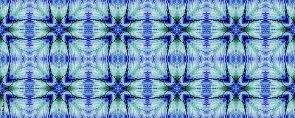 Fototapeta premium Turquoise Watercolor. Turquoise Seamless