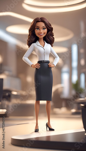beautiful young businesswoman standing in modern office. looking at camera © Muhammad