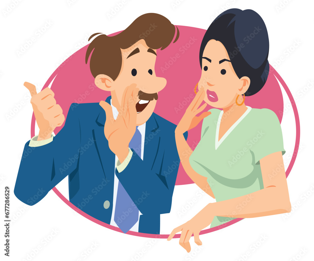 Gossip man. Illustration for internet and mobile website. Gossip man. Illustration for internet and mobile website.