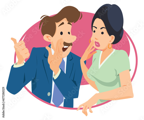 Gossip man. Illustration for internet and mobile website.