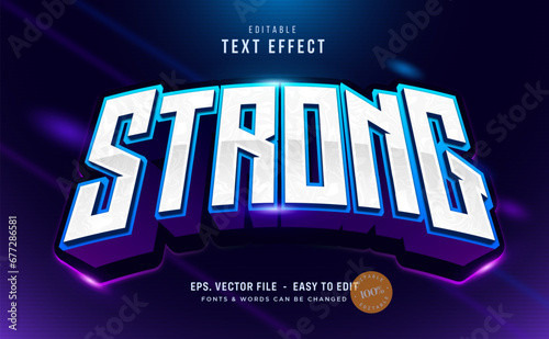 Strong futuristic esport game and stream text effect photo
