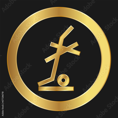 Lifting with a cart is prohibited Simple gold icon on product packaging and box