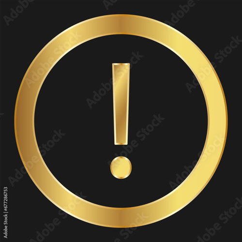 Shopping attention or problem or exclamation simple gold icon for apps and websites