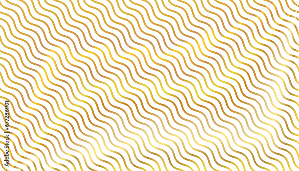 Gold waves seamless curvy pattern, simple wavy line seamless pattern background, abstract modern minimal background, golden wave stripes texture - stock vector